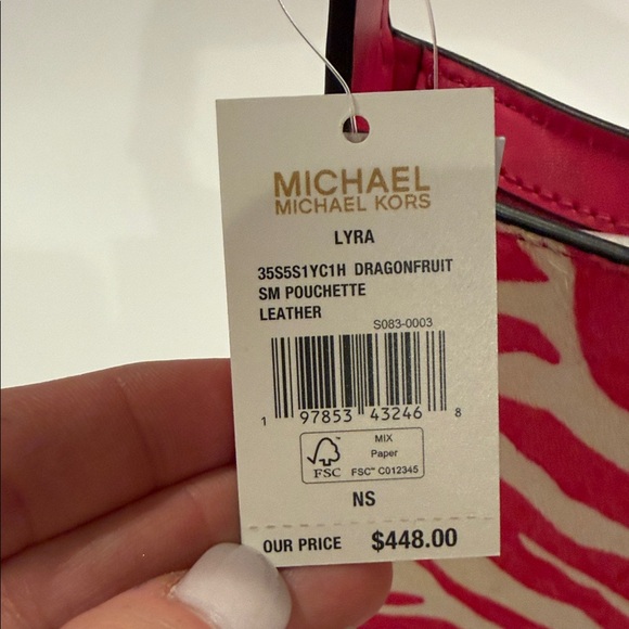 Michael Kors Pink and White Zebra Shoulder Bag - Picture 7 of 7